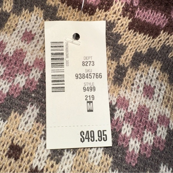 Aeropostale Women’s Brown Cream Fair Isle Cropped Crew Sweater Size Medium - Picture 9 of 10